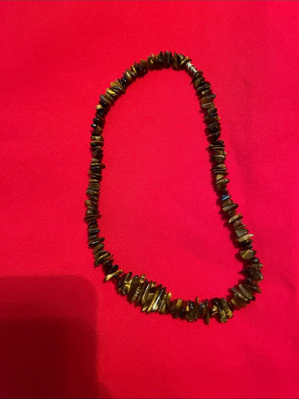 Natural Tiger Eye Chip Necklace - Brown